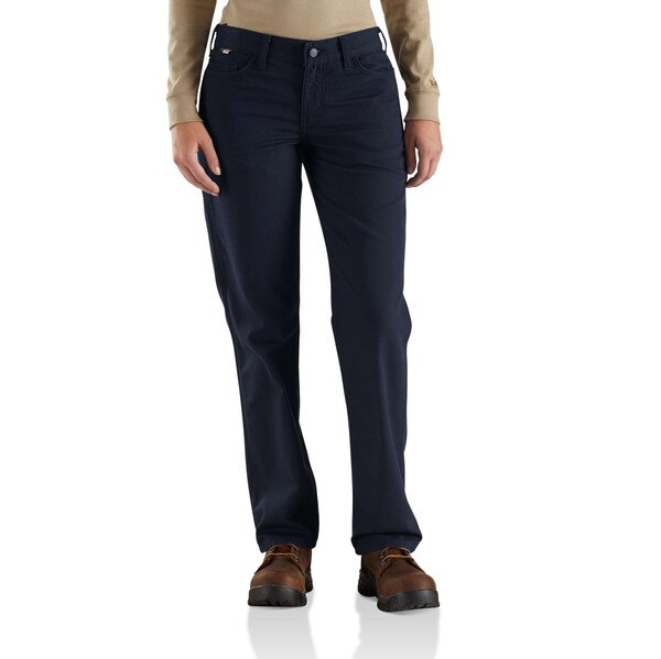 Women's Carhartt FR Rugged Flex Work Pants in Dark Navy